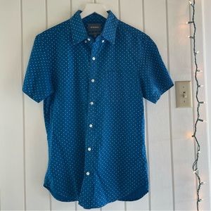 Bonobos slim fit blue polka dot button up shirt sz M